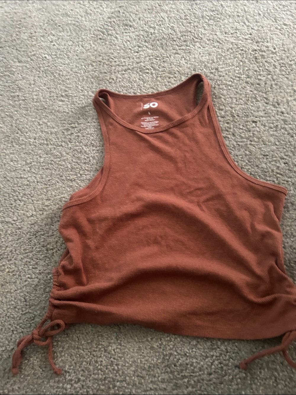 SO Rust Ribbed Side-Tie Tank Top 2 for $20